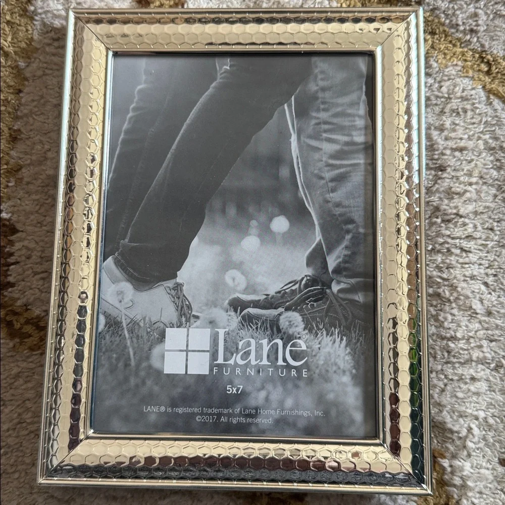 Lane Furniture 5x7 Silver Color  Picture Frame With Textured Honeycomb Design